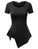 JJ Perfection Women's Asymmetrical Hem Short Sleeve T-Shirt