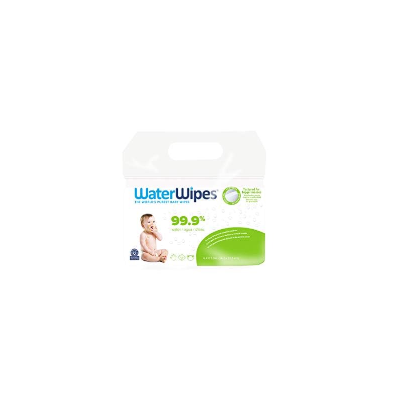 WaterWipes Plastic-Free Textured Clean, Toddler & Baby Wipes, 99.9% Water Based Wipes, Unscented & Hypoallergenic for…
