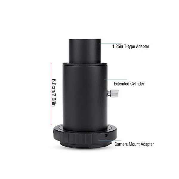 1,25 Zoll Astronomie Teleskop Verlängerungsrohr Kamera adapter Kit, feststehender Fotografie Okular Verlängerungsrohr M42 Gewinde zur Reduzierung der Reflexion,Manuelle Fokusöffnung T2 Adapter ring – Bild 5