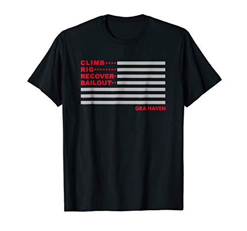 Climb Rig Recover Bailout American Flag T-shirt