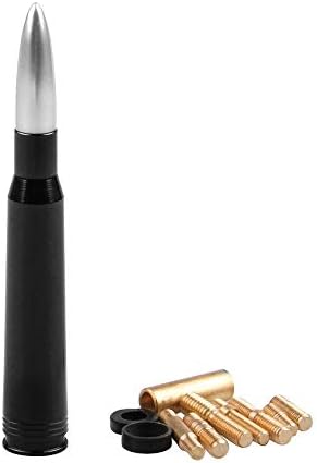 Junjiagao 50 Cal Caliber Bullet Ammo Aluminum Short Antenna Black Kit Compatible with Ford F150 Raptor
