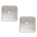 Set of 2 Decorative Small White Square Ceramic Succulent Plant Pot w/Bamboo Draining Tray - MyGift