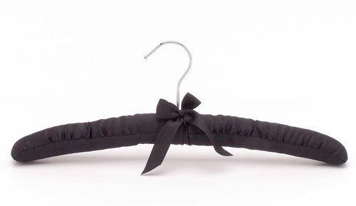 Black Satin Padded Hangers (Set of 25)
