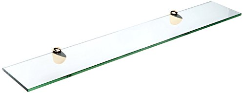 Spancraft Glass Peacock Glass Shelf, Brass, 8 x 36