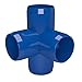 FORMUFIT 1” 4-Way Tee Furniture Grade PVC Fitting in Blue, Made in USA, UV-Resistant, Impact-Proof, 1.315” Actual Socket Diameter (Pack of 4) - F0014WT-BL-4