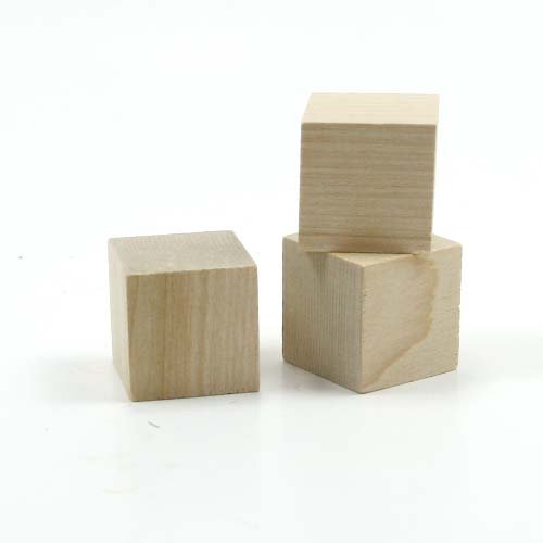 Mylittlewoodshop - Pkg of 50 - Square Block - 3/8 inches by 3/8 inches by 3/8 inches unfinished wood(WW-SQ0375-50)
