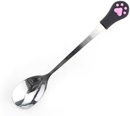 dogstory Stainless Steel Dog Spoon - Dog Stir Spoon- Gift for Dog- Dog owner- Pet Gift -Small Pet Milk Tank Head Spoon-Pet Bowls Accessories (Black)