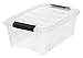 IRIS 12 Quart Stack & Pull Box, Clear, Clear/Black Buckle (100300)