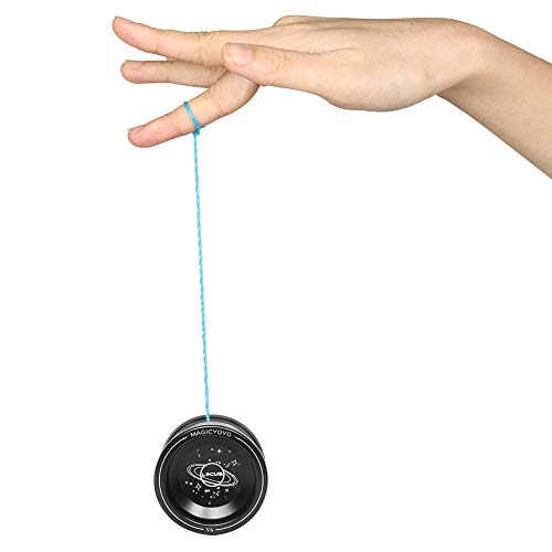 YOSTAR Responsive Beginners Yoyo Ball Bearing V6 Aluminum Metal Yoyos Ball Dual-Purpose Yoyo Christmas Birthday Gift + Bag, Glove, 5 Yoyo Strings (Black) - Thumbnail 4