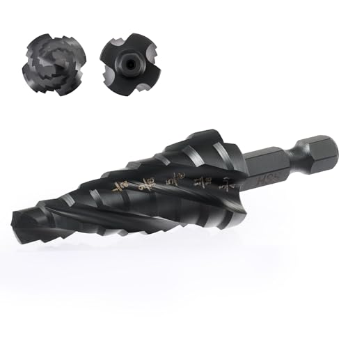 ZELCAN 9 Sizes Step Drill Bit, Four Spiral Flute