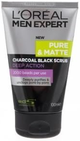 Loreal Men Expert Pure and Matte Charcoal Black Scrub 100ml 6pack