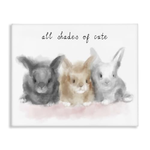 Stupell Industries All Shades of Cute Phrase Three Baby Bunnies, Designed by Da…