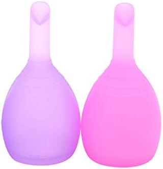Menstrual Cup Set of 2 with Free Bag Tampon and Pad Alternative Feminine Hygiene Protection 2 * Large (Purple &amp; Pink) Health Kinetic