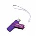 Techkey OTG USB Flash Drive for Cell Phones,Tablets and PCs,Key Chain Included,Watercolor Series,64GB,Purple