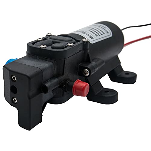 Riloer 12V 60W 5L/Min Electric Self-Priming Water Pump with Automatic Shut-Off Switch for Camping Caravan Boat Fish RV Garden Home Supply