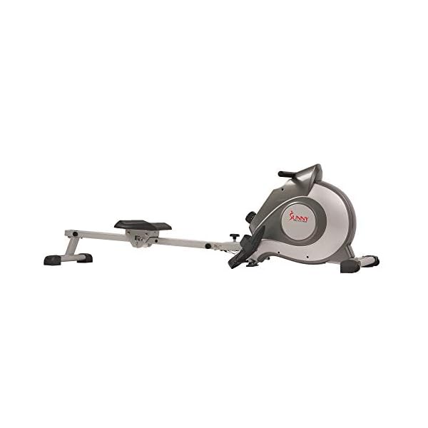 Sunny Health & Fitness Flip & Foldable Rowing Machine for Home w/Extended Slide Rail, Full-Body Workout, Low-Impact, Optional Extra Long Rail, Quiet Rail Cover, Water Motion and Free SunnyFit App - Image 3