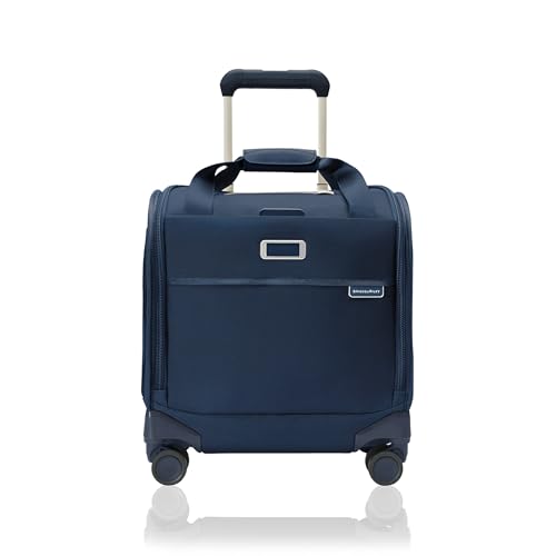 Briggs & Riley Cabin Spinner - Carry On Luggage for Travel, Suitcases with Wheels, Softside Rolling Bag for Men & Women, Fits Under Plane Seat, Interlocking Handle - Baseline Collection, Navy