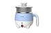 1.2L LIVEN Electric Hot Pot with 304 Stainless Steel Inside Layer and Steamer for Cooking Noodles Boiling Water Eggs, Small Slow Cooker 120V 600W HG-X1201