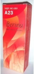 Berina Permanent Hair Dye Color Cream # A23 Bright Red 2pcs