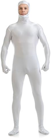 Face Open Zentai Lycra Spandex Bodysuit Metallic Unitard Long Sleeves Second Skin Full Body Skin Costumes Leotard