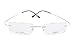 SHINU Titanium Frame Glasses Prescription Lens Eyeglasses Metal Rimless for Men Rxable-SH021(silver,demo lens)