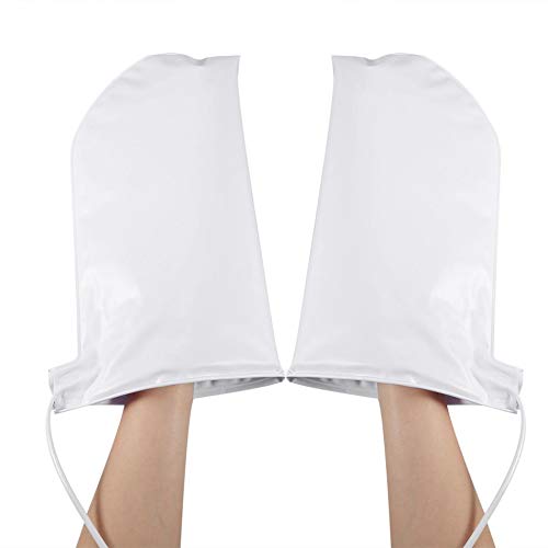 Electric Heated Nail Art Hand Gloves, Manicure Heated Mitts for Paraffin Wax SPA Treatment, Warmer Hand Care Mittens Nail Tools (1 Pair White)