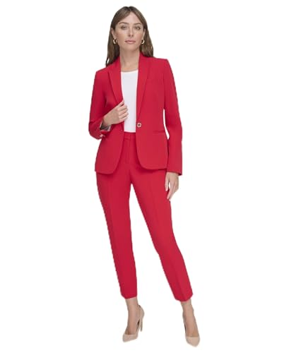 Tommy Hilfiger Women’s Suits One Button Blazer, Scarlet, 10