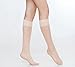 Women's 6 Pack Silky Sheer Knee High Trouser Socks Reinforced Toe(Skin-2)