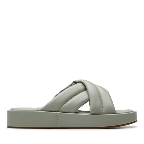 Clarks Alda Glide - Sandali a ciabatta Da donna, Light Green Lea,