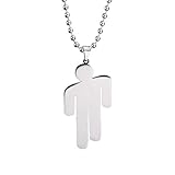 Chutoral Billie Eilish: Popular Young Singer Necklace, Stainless Steel Pendant Harajuku Art Picture Hip-hop Music Dome Pendant Choker Jewelry (H12)