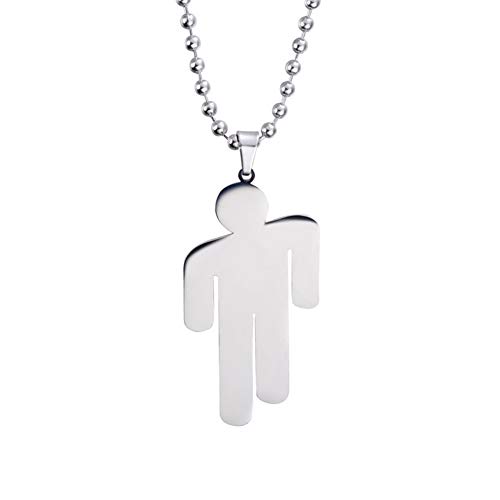 Chutoral Billie Eilish: Popular Young Singer Necklace, Stainless Steel Pendant Harajuku Art Picture Hip-hop Music Dome Pendant Choker Jewelry (H12)