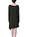 Women's T Shirt Dress Casual Loose Tunic Long Sleeve V-neck Frock by Azot (M, Black)