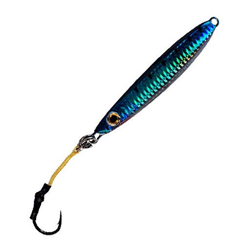 Flat Side Vertical Fast Irons Speed Ocean Jigs w/ MUSTAD Hooks & OWNER Rings | Military Grade Kevlar Assist Cord | 7 Colors & 5 Weights | Scientifically Proven Color & Depth Hydro-Engineering