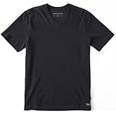 Life is Good. Men's Solid Crusher Vee T-Shirt, Jet Black, Large