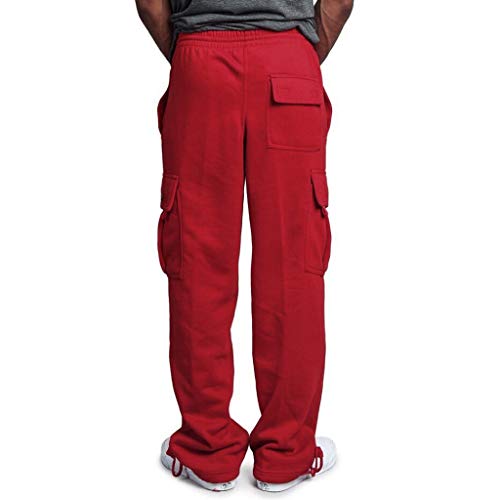 LISTHA Wild Cargo Pants Men Overalls Big Pocket Sport Work Combat Trousers Red
