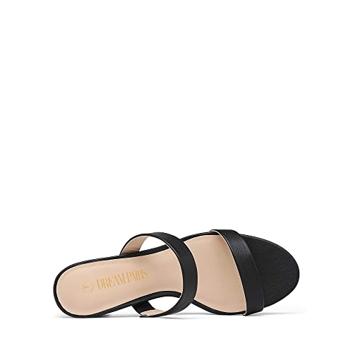 DREAM PAIRS Women's Dhs213 Two Strap Open Toe Low