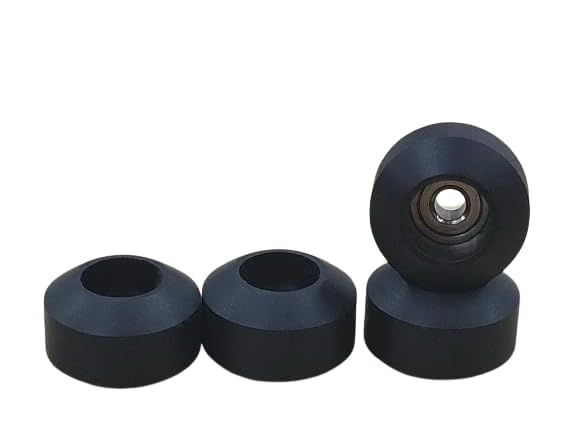 LEEFAI Pro Fingerboard 75d Urethane Wheels -Black mini Finger Skateboard Bearing Wheel Handmade Polyurethane Material -Size -7.8 * 4.8mm