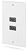Fosmon Dual Port Gold Plated HDMI with 4K Wall Plate Face Cover for HDTV, Home Theater, DVD, Cable Satellite, PS3/PS4, Nintendo Switch