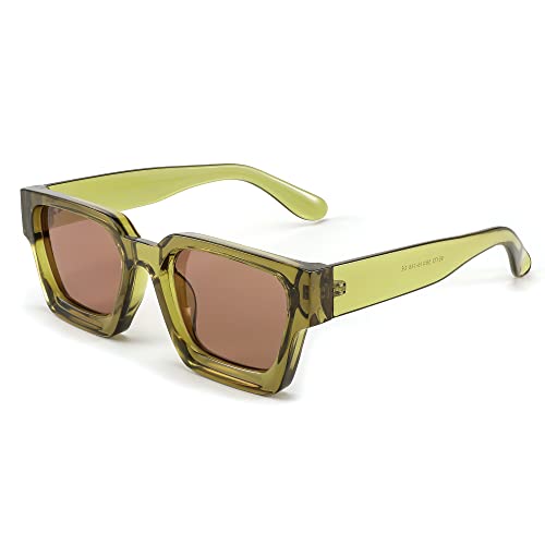 FEISEDY Gafas de sol cuadradas retro de los 90 para mujer Hombre Lentes de sol rectangulares de moda con protección UV400 B2385