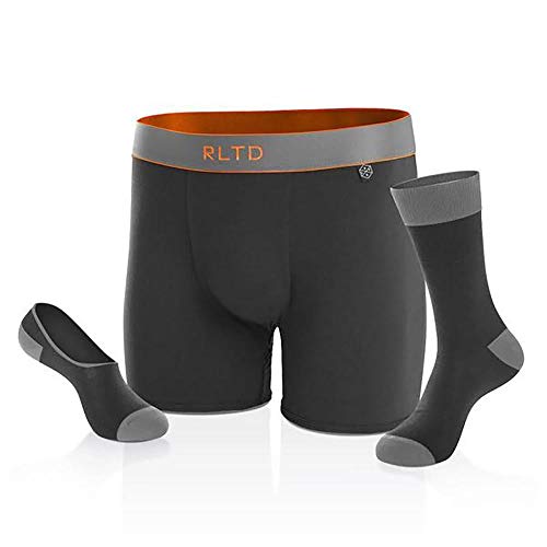 RLTD Men's Boxer Brief Socks Matching Underwear Set, Sunset, Medium, 3 Piece 1 Pack