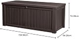 Keter 150 Gallon Deck Box Storage Bench Weatherproof Outdoor Resin Seating view 9