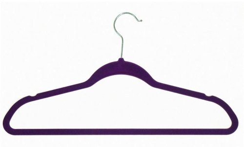 Achim Home Furnishings Velvet Coat Hangers, Purple, 10-Pack