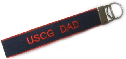 USCG Dad Name Tape Key Chain, Coast Guard Dad Military Keychain, Coast Guard Dad Key Fob