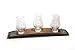 Premium Barrel Stave Whiskey Flight, Scotch Flight, Bourbon Flight, Crystal Glencairn Glass Flight (Dark Walnut)