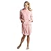 Softies Women's Ultra Soft Hooded Snuggle Lounger with Kangaroo Pocket, Pink, L/XL