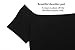 Women's Short Sleeve Vogue Fitted Off Shoulder Modal Blouse Top T-shirt, Black, Medium
