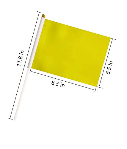 tibijoy 25 Pack Yellow Small Mini Flags On Sticks,Hand Held Solid Yellow DIY Graffiti Flag,Party Events Celebration,School,Grand Opening,Kids Birthday,Sports Clubs,Flower Pot
