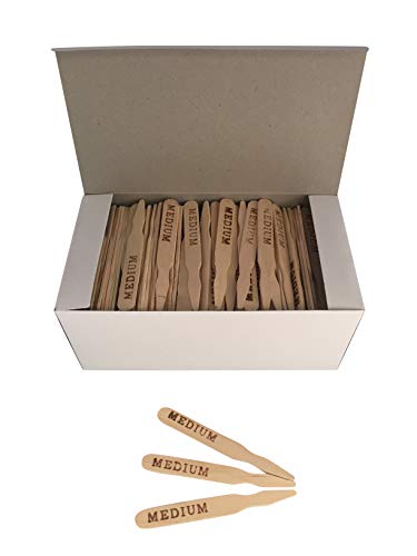 KingSeal 3.5 Inch Natural Birch Wood Steak Markers, Heat Stamped, Medium - 500 Per Box