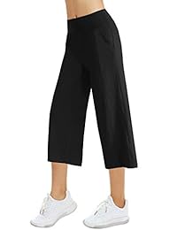 The Gym People - Pantalones capris para yoga, cintura alta, con bolsillos