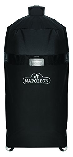 Napoleon Grill Cover for Apollo 300 Charcoal Grill and Water Smoker - Black, Water Resistant, UV Protected, Air Vents, Hanging Loops, Adjustable Buckled Straps